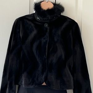 LAURA Faux Fur Jacket, SZ M, Black, Classy, Cocktails